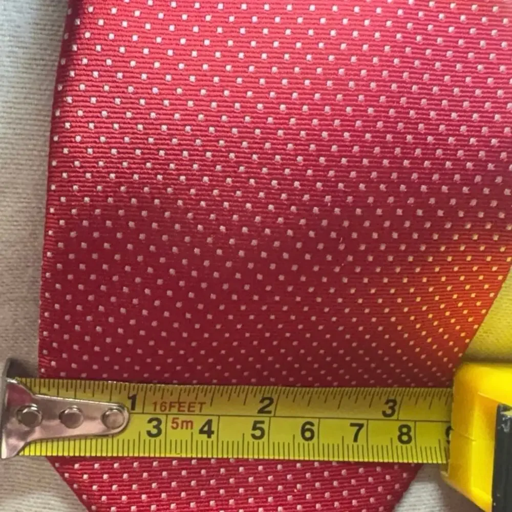 Jones New York Red Micro Dot Men’s Necktie 100% Polyester Classic Business Tie